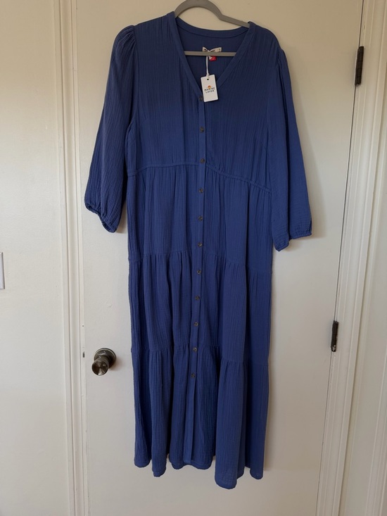 Marine Layer Dresses & Skirts - Marine Layer Button-Front Midi Dress in Deep Blue